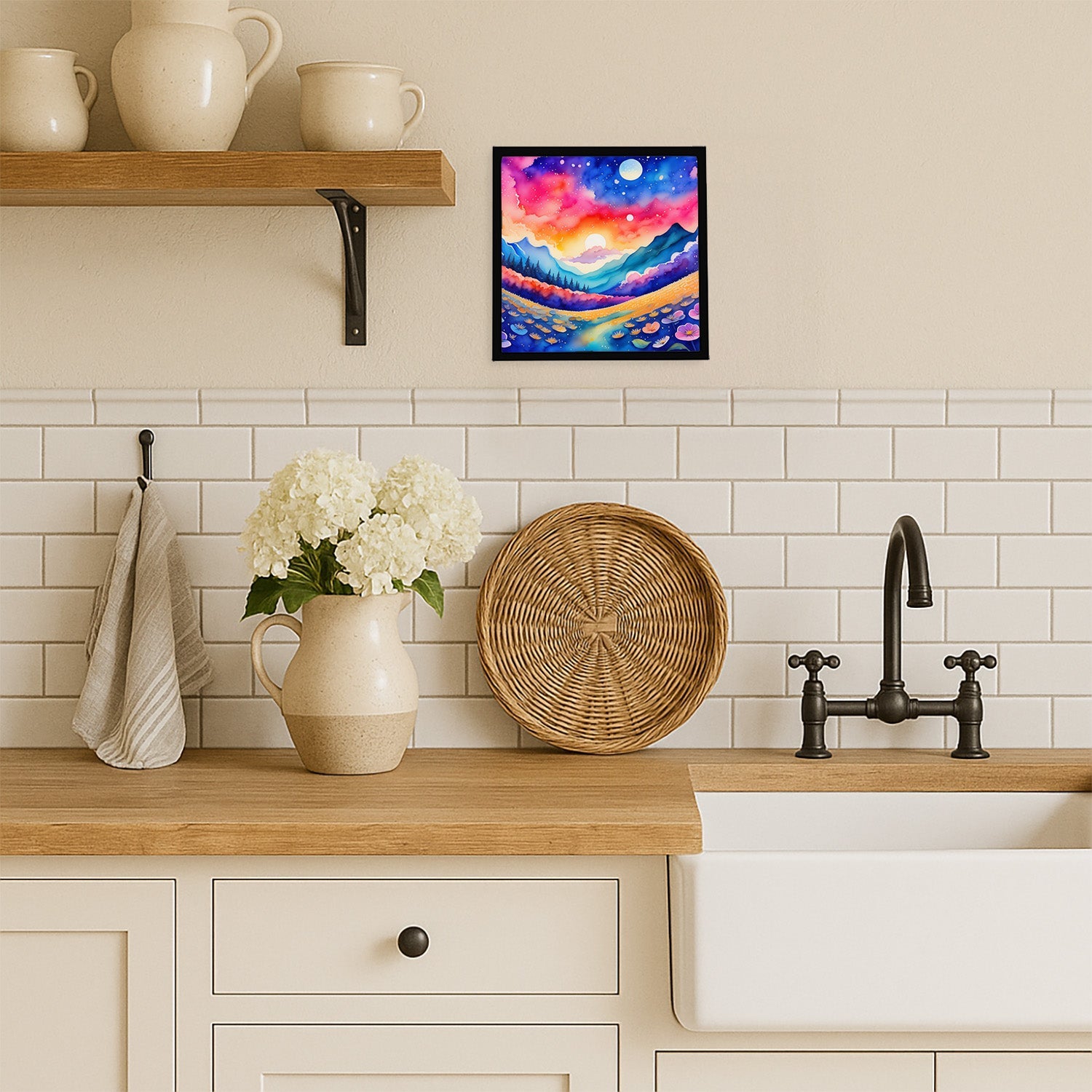 Periwinkles in Color Framed Metal Print Bathroom, Kitchen, Office, Home Decor Wall Art Ready to Hang, Square, 8X8