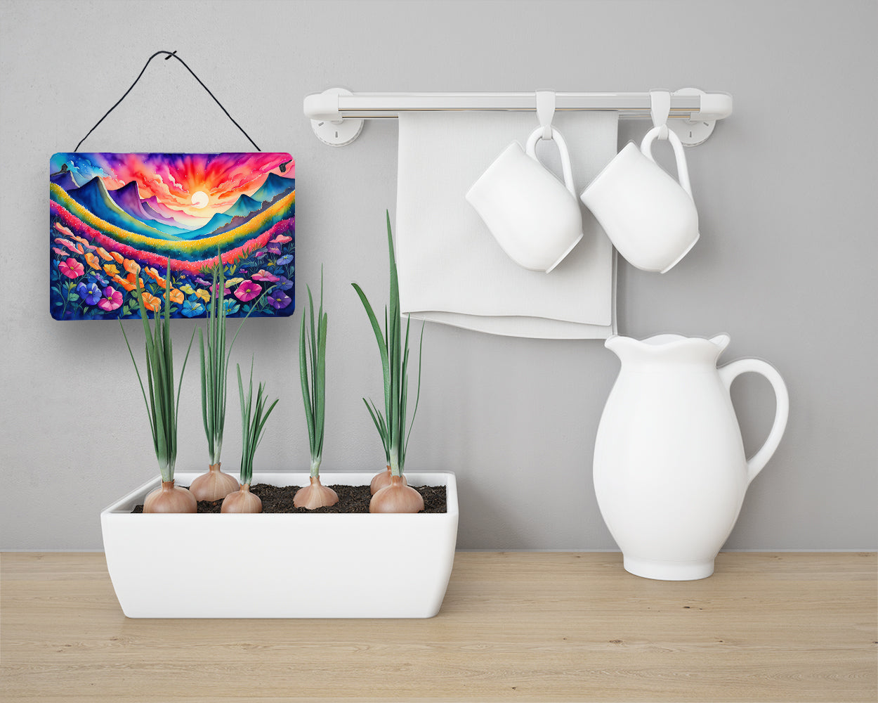 Petunias in Color Wall or Door Hanging Prints Aluminum Metal Sign Kitchen Wall Bar Bathroom Plaque Home Decor, 8HX12W, Multicolor