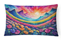 Petunias in Color Decorative Throw Pillow 12x16 Indoor Outdoor Accent Cushion, Fabric Cover with Insert for Sofa, Bed, Porch & Living Room