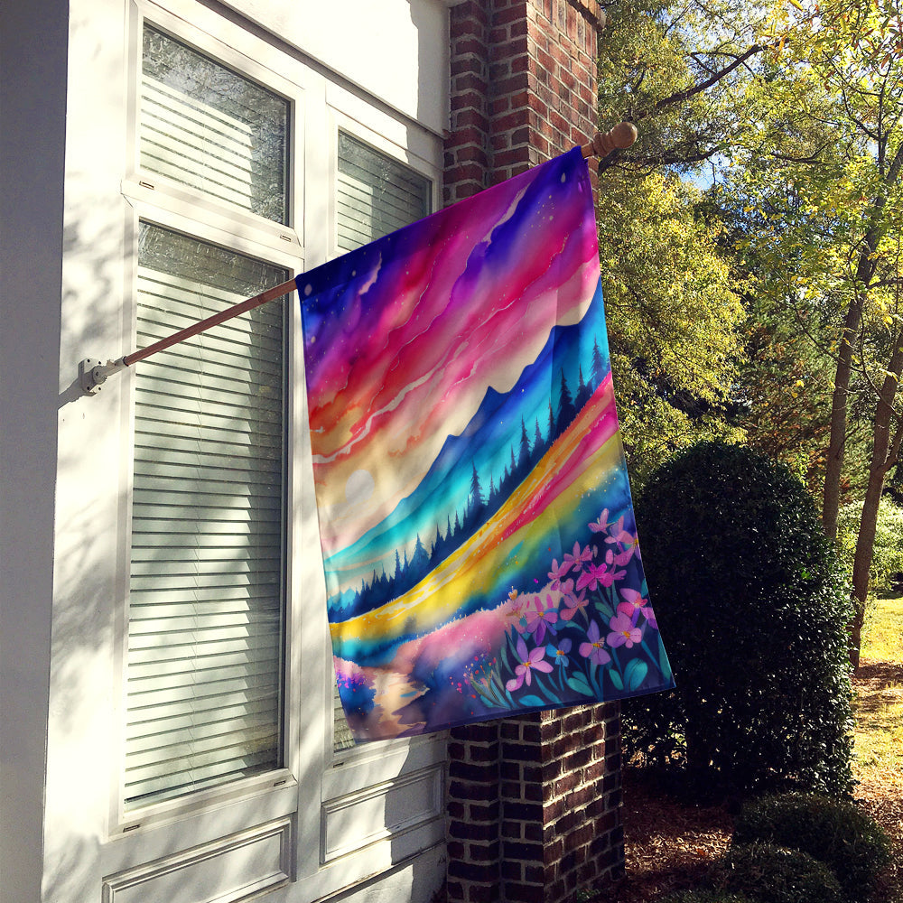 Phlox in Color House Flag 28x40 Porch Sleeve Pole Decorative Outside Yard Banner Artwork Wall Hanging, Polyester