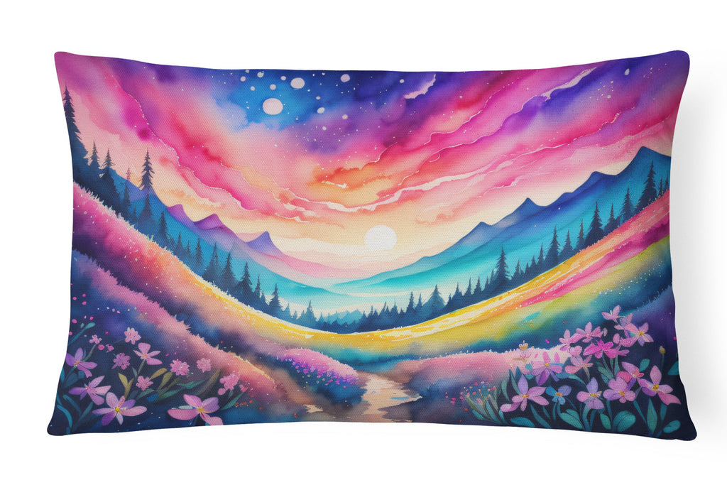 Phlox in Color Decorative Throw Pillow 12x16 Indoor Outdoor Accent Cushion, Fabric Cover with Insert for Sofa, Bed, Porch & Living Room