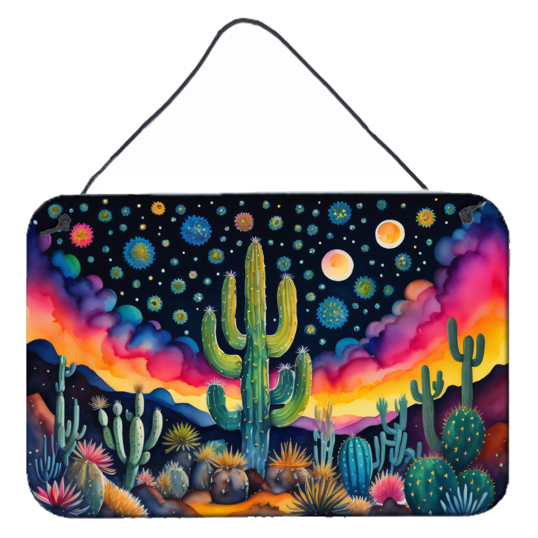 Queen of the Night Cactus in Color Wall or Door Hanging Prints Aluminum Metal Sign Kitchen Wall Bar Bathroom Plaque Home Decor, 8HX12W, Multicolor