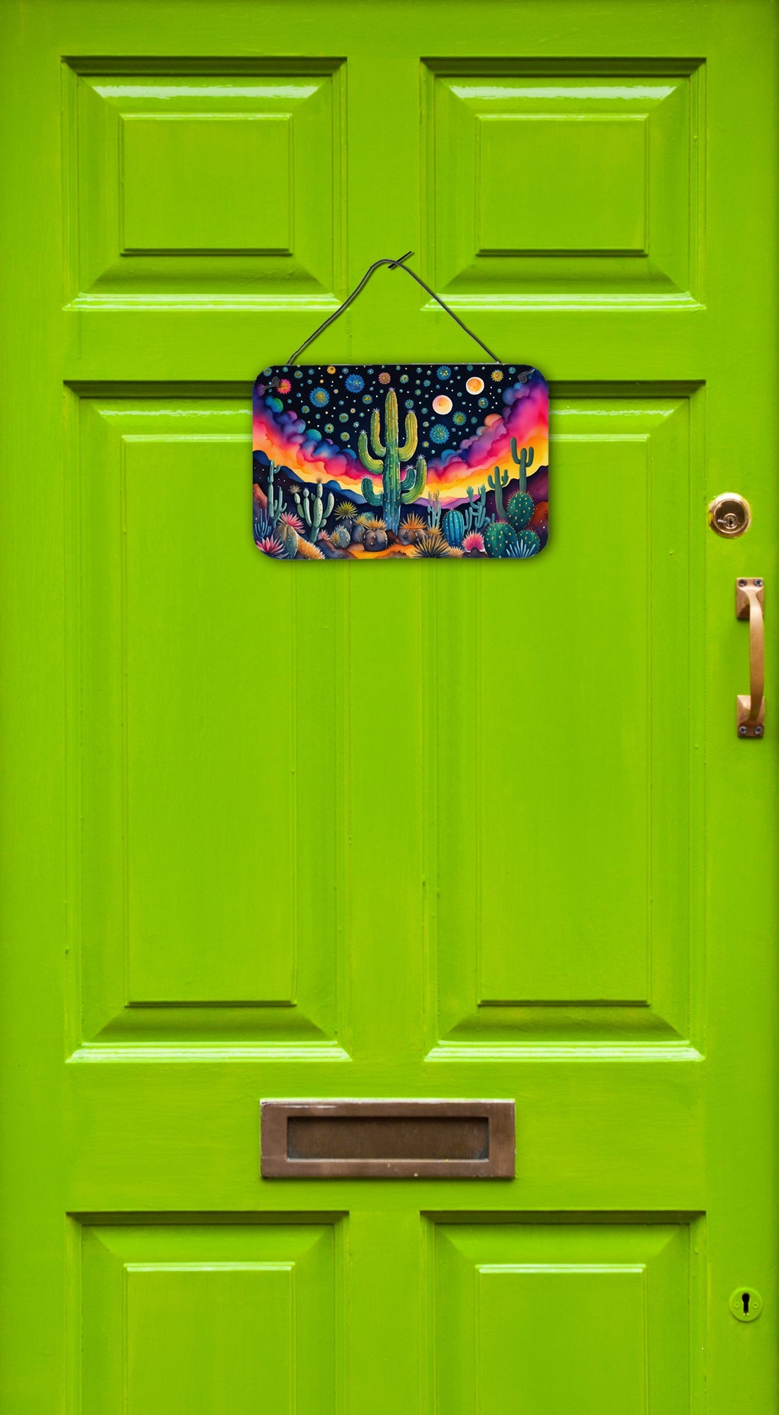 Queen of the Night Cactus in Color Wall or Door Hanging Prints Aluminum Metal Sign Kitchen Wall Bar Bathroom Plaque Home Decor, 8HX12W, Multicolor
