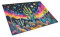 Queen of the Night Cactus in Color Cutting Board Tempered Glass Kitchen Cutting Surface, Heat Resistant Chopping, Non-Slip Feet, Food Prep & Serving