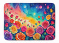 Roses in Color Memory Foam Kitchen Mat Machine Washable Anti-Fatigue Cushion Comfort Bath or Kitchen Rug