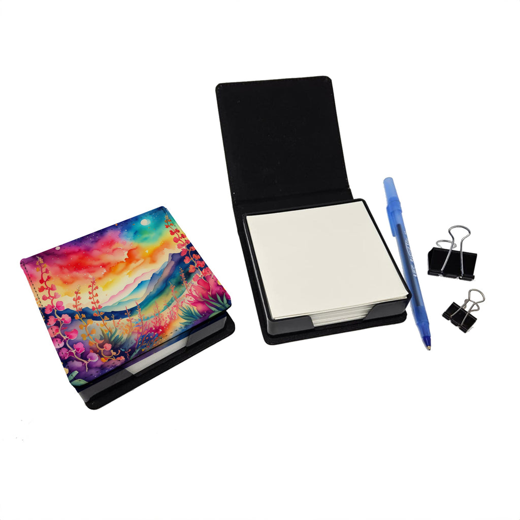 Snapdragon in Color PU Leather Note Paper Holder with Artist-Designed Cover, Desk Accessory, Office Gift