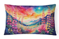 Snapdragon in Color Decorative Throw Pillow 12x16 Indoor Outdoor Accent Cushion, Fabric Cover with Insert for Sofa, Bed, Porch & Living Room