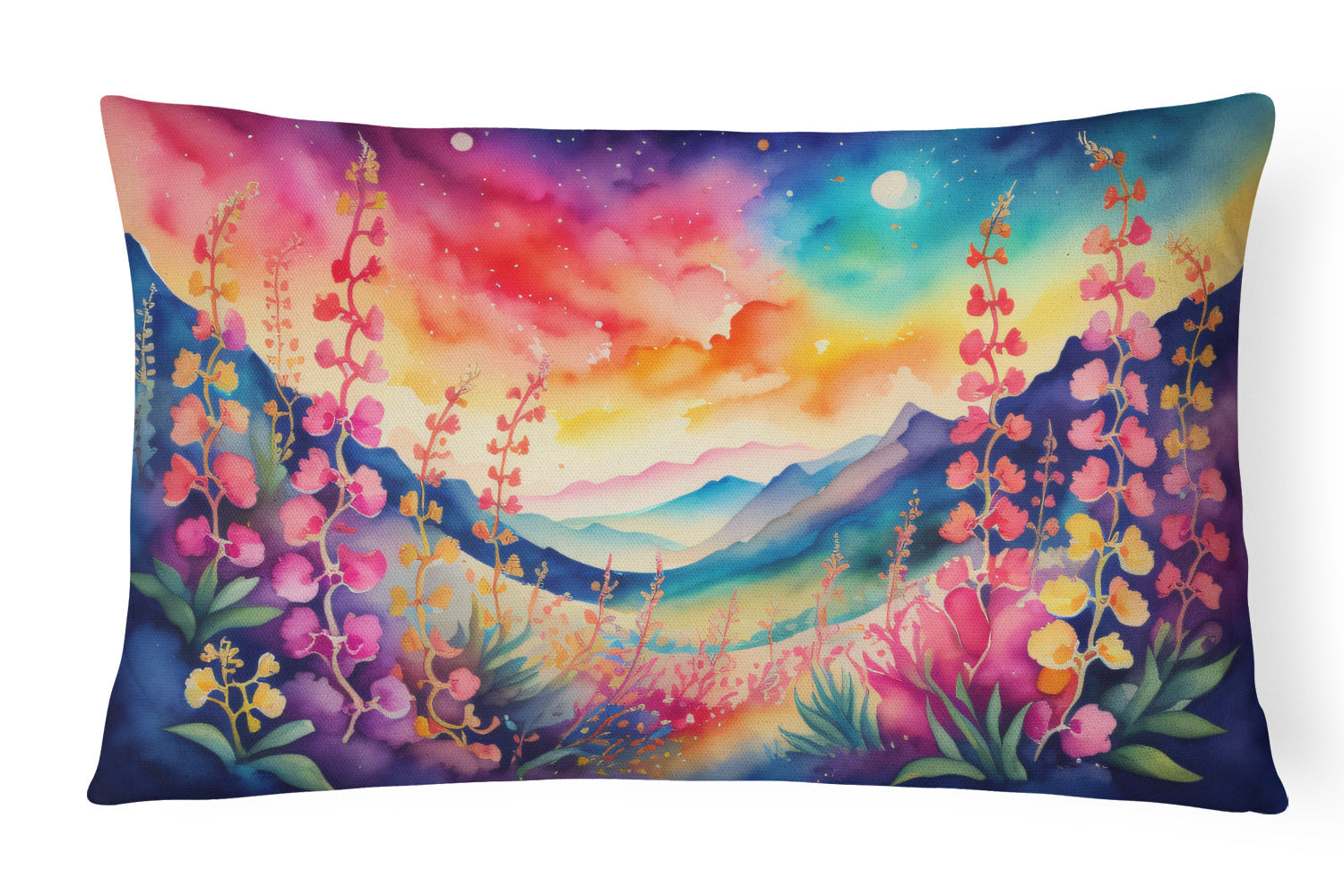 Snapdragon in Color Decorative Throw Pillow 12x16 Indoor Outdoor Accent Cushion, Fabric Cover with Insert for Sofa, Bed, Porch & Living Room