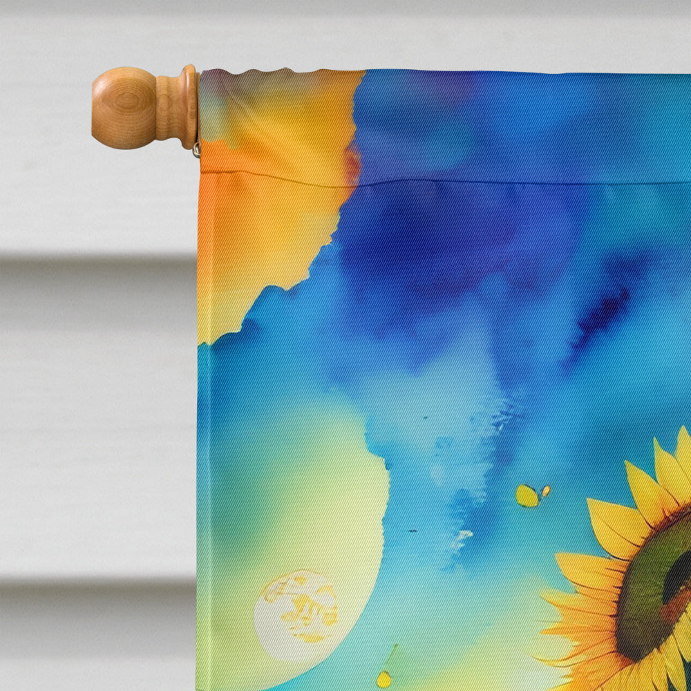 Sunflowers in Color House Flag 28x40 Porch Sleeve Pole Decorative Outside Yard Banner Artwork Wall Hanging, Polyester