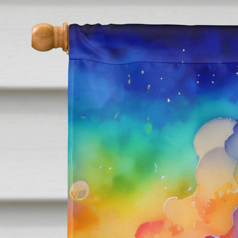 Violets in Color House Flag 28x40 Porch Sleeve Pole Decorative Outside Yard Banner Artwork Wall Hanging, Polyester