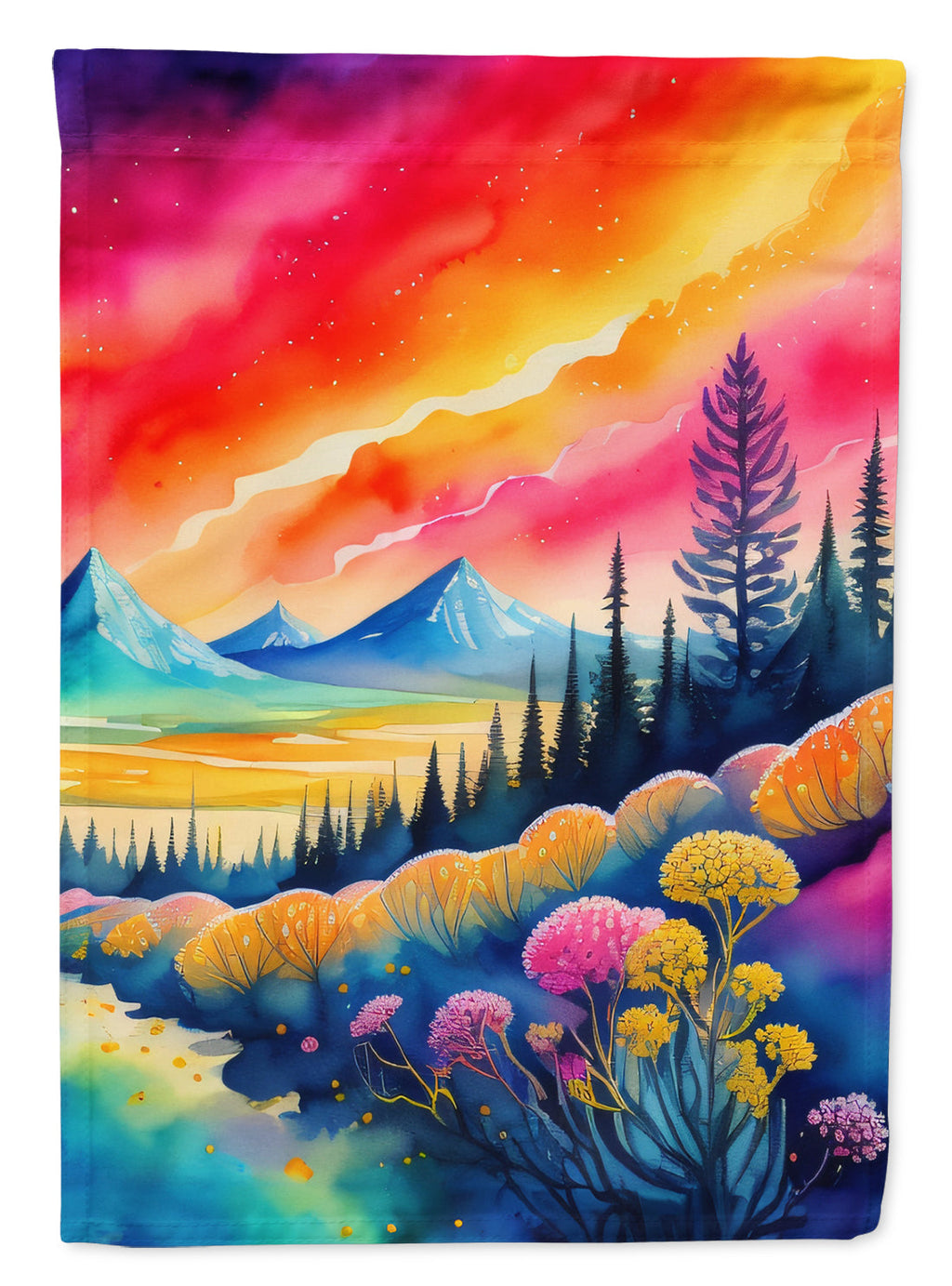Yarrow in Color House Flag 28x40 Porch Sleeve Pole Decorative Outside Yard Banner Artwork Wall Hanging, Polyester