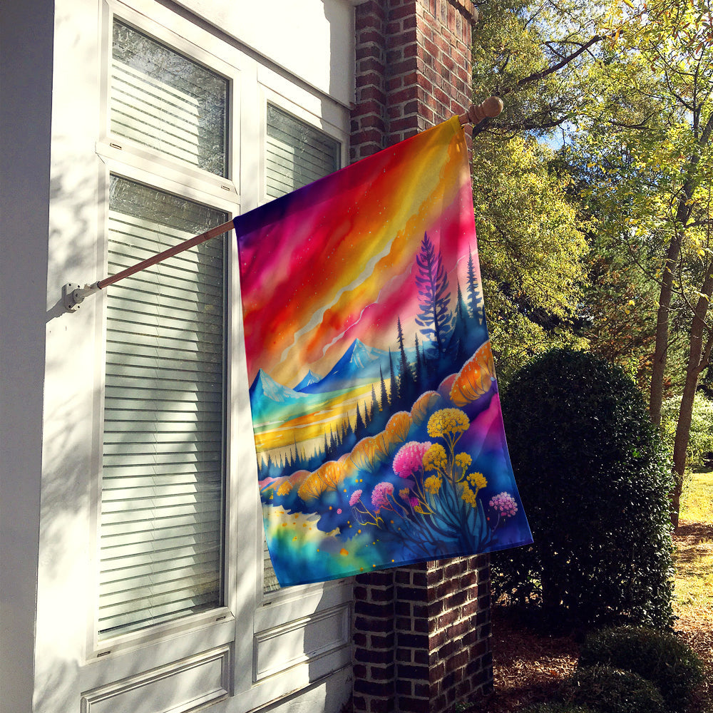 Yarrow in Color House Flag 28x40 Porch Sleeve Pole Decorative Outside Yard Banner Artwork Wall Hanging, Polyester