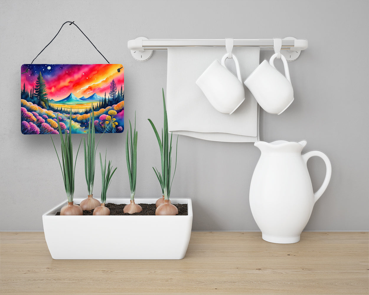 Yarrow in Color Wall or Door Hanging Prints Aluminum Metal Sign Kitchen Wall Bar Bathroom Plaque Home Decor, 8HX12W, Multicolor