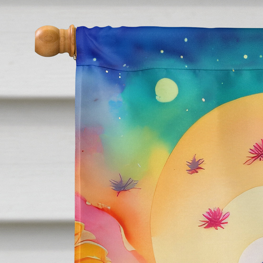 Zinnias in Color House Flag 28x40 Porch Sleeve Pole Decorative Outside Yard Banner Artwork Wall Hanging, Polyester
