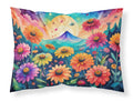 Zinnias in Color Standard Pillowcase Lightweight Super Soft Easy Care Decorative Artwork Pillowcase, Standard