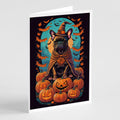 French Bulldog Witchy Halloween Greeting Cards Pack of 8 Blank Cards with Envelopes Whimsical A7 Size 5x7
