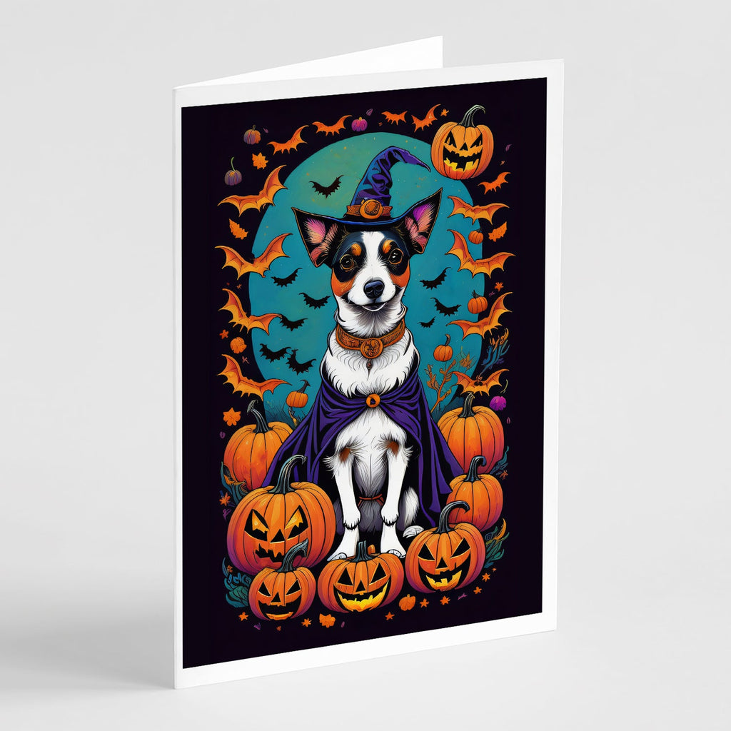 Jack Russell Terrier Witchy Halloween Greeting Cards Pack of 8 Blank Cards with Envelopes Whimsical A7 Size 5x7