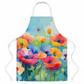 Anemones in Watercolor Apron Cooking Kitchen Server Baking Crafts Gardening for Adult Women Men, Unisex, Large, Multicolor