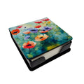 Anemones in Watercolor PU Leather Note Paper Holder with Artist-Designed Cover, Desk Accessory, Office Gift