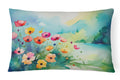 Anemones in Watercolor Decorative Throw Pillow 12x16 Indoor Outdoor Accent Cushion, Fabric Cover with Insert for Sofa, Bed, Porch & Living Room
