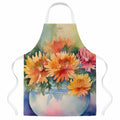 Chrysanthemums in Watercolor Apron Cooking Kitchen Server Baking Crafts Gardening for Adult Women Men, Unisex, Large, Multicolor