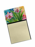 Orchids in Watercolor Watercolor Sticky Note Holder Refillable Dispenser Desk Accessory 3x3 Pad Gift
