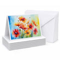 Gerbera Daisies in Watercolor Greeting Cards Pack of 8 Blank Cards with Envelopes Whimsical A7 Size 5x7