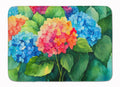 Hydrangeas in Watercolor Memory Foam Kitchen Mat Machine Washable Anti-Fatigue Cushion Comfort Bath or Kitchen Rug