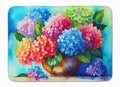 Hydrangeas in Watercolor Memory Foam Kitchen Mat Machine Washable Anti-Fatigue Cushion Comfort Bath or Kitchen Rug