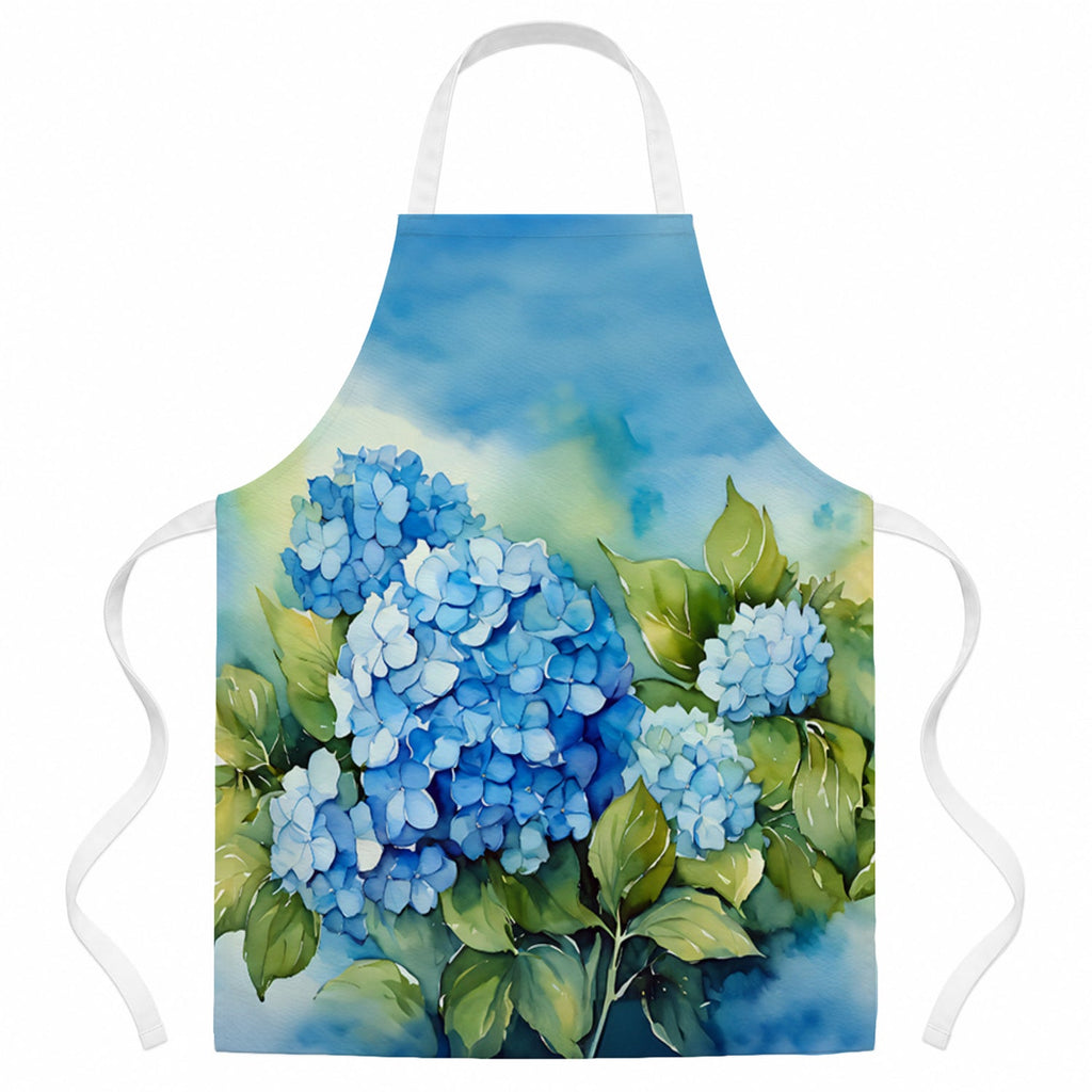 Hydrangeas in Watercolor Apron Cooking Kitchen Server Baking Crafts Gardening for Adult Women Men, Unisex, Large, Multicolor