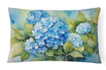 Hydrangeas in Watercolor Decorative Throw Pillow 12x16 Indoor Outdoor Accent Cushion, Fabric Cover with Insert for Sofa, Bed, Porch & Living Room