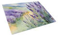 Lavender in Watercolor Cutting Board Tempered Glass Kitchen Cutting Surface, Heat Resistant Chopping, Non-Slip Feet, Food Prep & Serving
