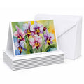 Orchids in Watercolor Greeting Cards Pack of 8 Blank Cards with Envelopes Whimsical A7 Size 5x7