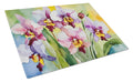 Orchids in Watercolor Cutting Board Tempered Glass Kitchen Cutting Surface, Heat Resistant Chopping, Non-Slip Feet, Food Prep & Serving