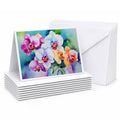 Orchids in Watercolor Greeting Cards Pack of 8 Blank Cards with Envelopes Whimsical A7 Size 5x7