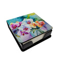 Orchids in Watercolor PU Leather Note Paper Holder with Artist-Designed Cover, Desk Accessory, Office Gift