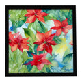 Poinsettias in Watercolor Framed Metal Print Bathroom, Kitchen, Office, Home Decor Wall Art Ready to Hang, Square, 8X8