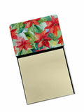 Poinsettias in Watercolor Watercolor Sticky Note Holder Refillable Dispenser Desk Accessory 3x3 Pad Gift