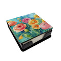 Ranunculus in Watercolor PU Leather Note Paper Holder with Artist-Designed Cover, Desk Accessory, Office Gift
