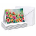 Roses in Watercolor Greeting Cards Pack of 8 Blank Cards with Envelopes Whimsical A7 Size 5x7