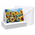 Sunflowers in Watercolor Greeting Cards Pack of 8 Blank Cards with Envelopes Whimsical A7 Size 5x7
