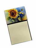 Sunflowers in Watercolor Watercolor Sticky Note Holder Refillable Dispenser Desk Accessory 3x3 Pad Gift