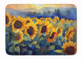 Sunflowers in Watercolor Memory Foam Kitchen Mat Machine Washable Anti-Fatigue Cushion Comfort Bath or Kitchen Rug