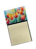 Tulips in Watercolor Watercolor Sticky Note Holder Refillable Dispenser Desk Accessory 3x3 Pad Gift