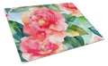 Alabama Camellia in Watercolor Cutting Board Tempered Glass Kitchen Cutting Surface, Heat Resistant Chopping, Non-Slip Feet, Food Prep & Serving