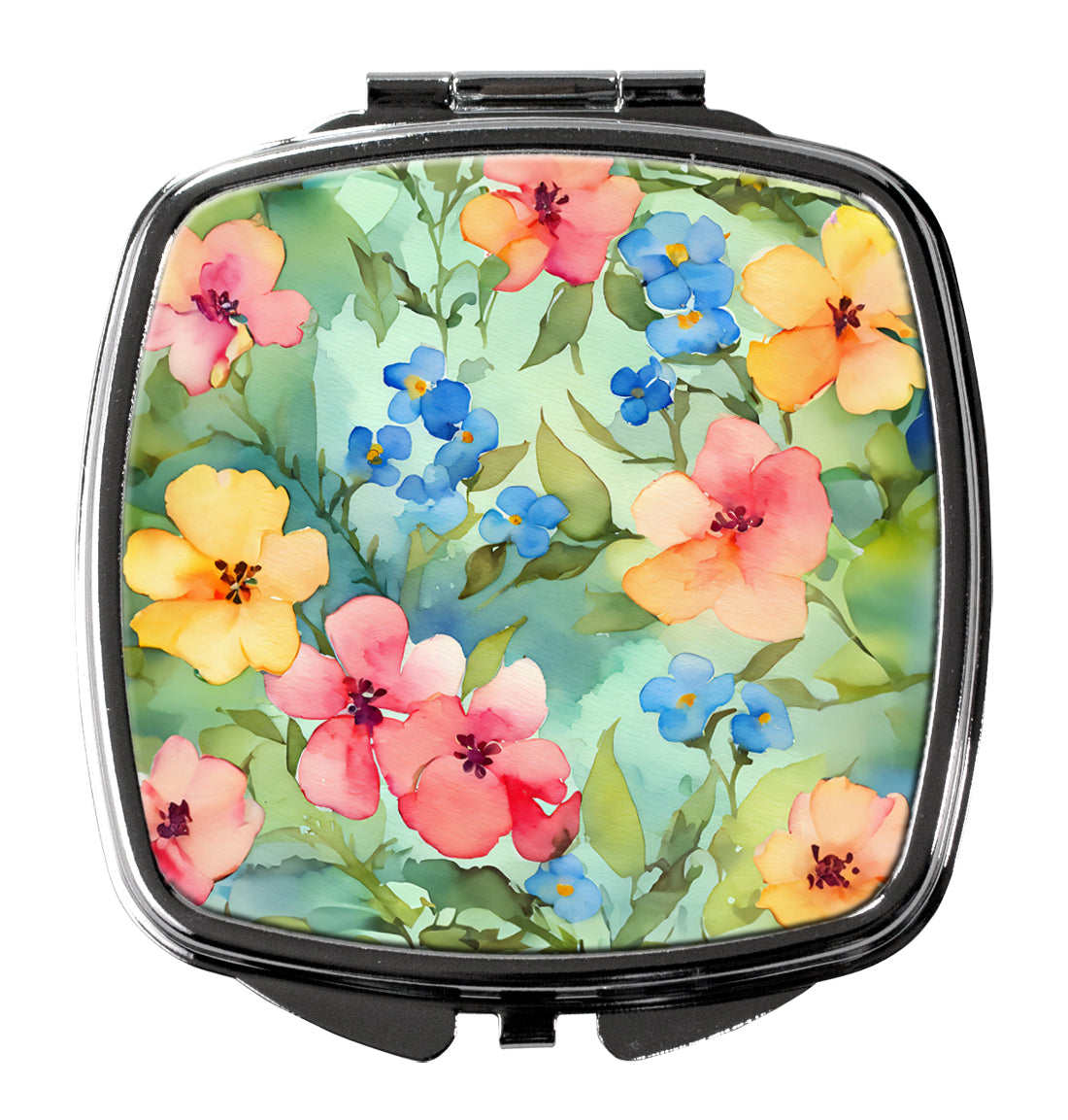 Alaska Forget-me-nots in Watercolor Compact Mirror Decorative Travel Makeup Mirror for Women Girls Gifts Pocket Makeup Mirror Folding Handheld