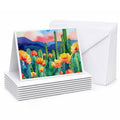 Arizona Saguaro Cactus Blossom in Watercolor Greeting Cards Pack of 8 Blank Cards with Envelopes Whimsical A7 Size 5x7