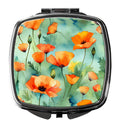 California California Poppies in Watercolor Compact Mirror Decorative Travel Makeup Mirror for Women Girls Gifts Pocket Makeup Mirror Folding Handheld