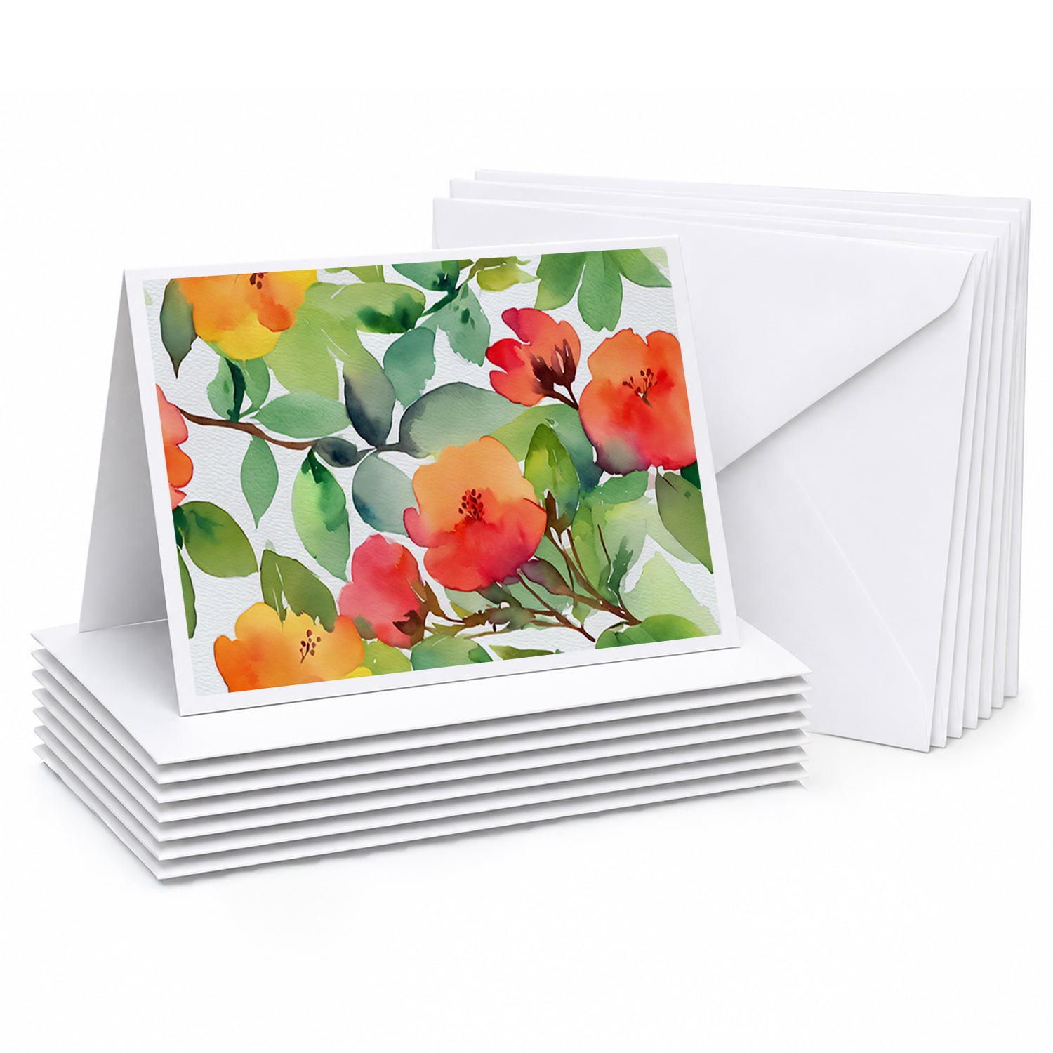 Connecticut Mountain Laurels in Watercolor Greeting Cards Pack of 8 Blank Cards with Envelopes Whimsical A7 Size 5x7