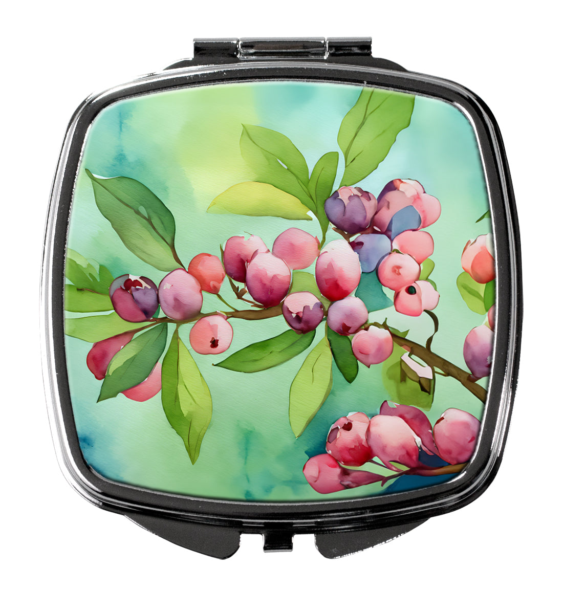 Connecticut Mountain Laurels in Watercolor Compact Mirror Decorative Travel Makeup Mirror for Women Girls Gifts Pocket Makeup Mirror Folding Handheld